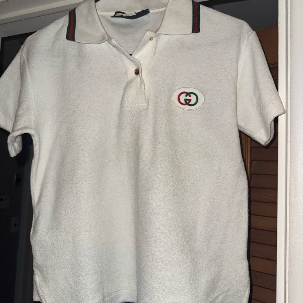 Gucci White Polo Shirt with Logo